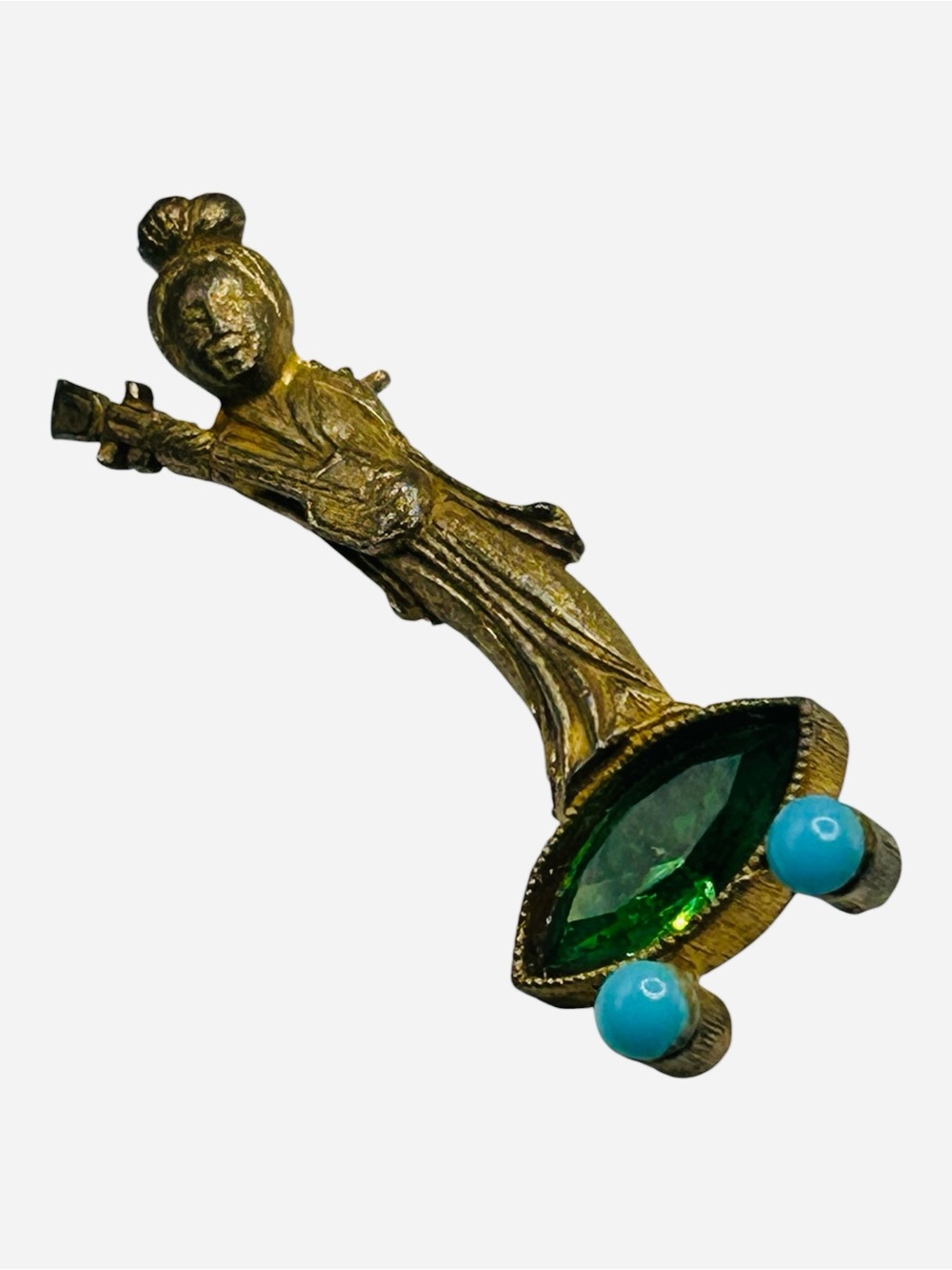 DeNicola Geisha with Samisen Oriental Lady Brooch
